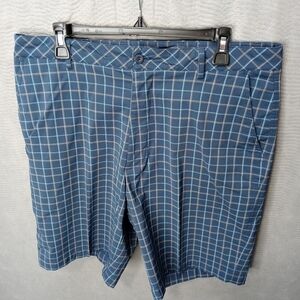 Bolle men's golf shorts blue plaid sz 36" . 11" in